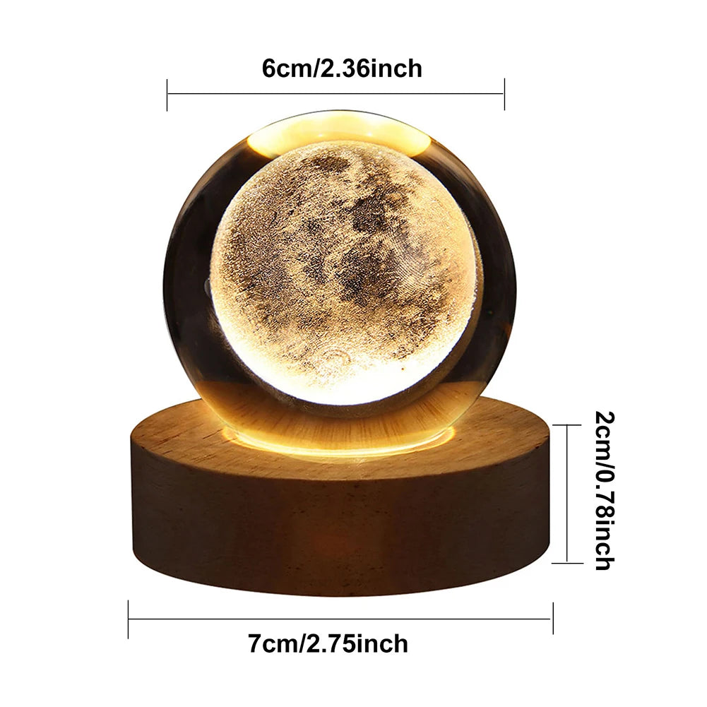 Aqua Unique 3D Crystal Ball LED Lamp