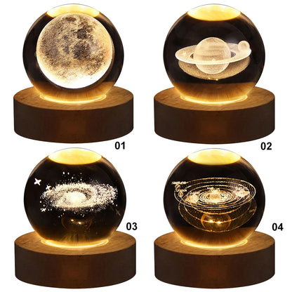 Aqua Unique 3D Crystal Ball LED Lamp